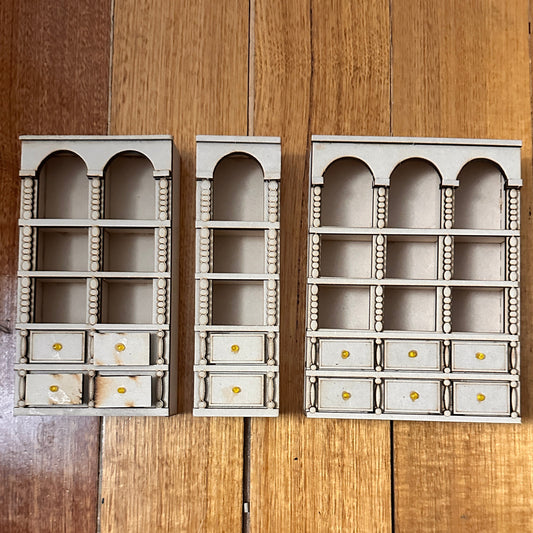 Deluxe Dollhouse Cabinets with fixed doors - 1:12