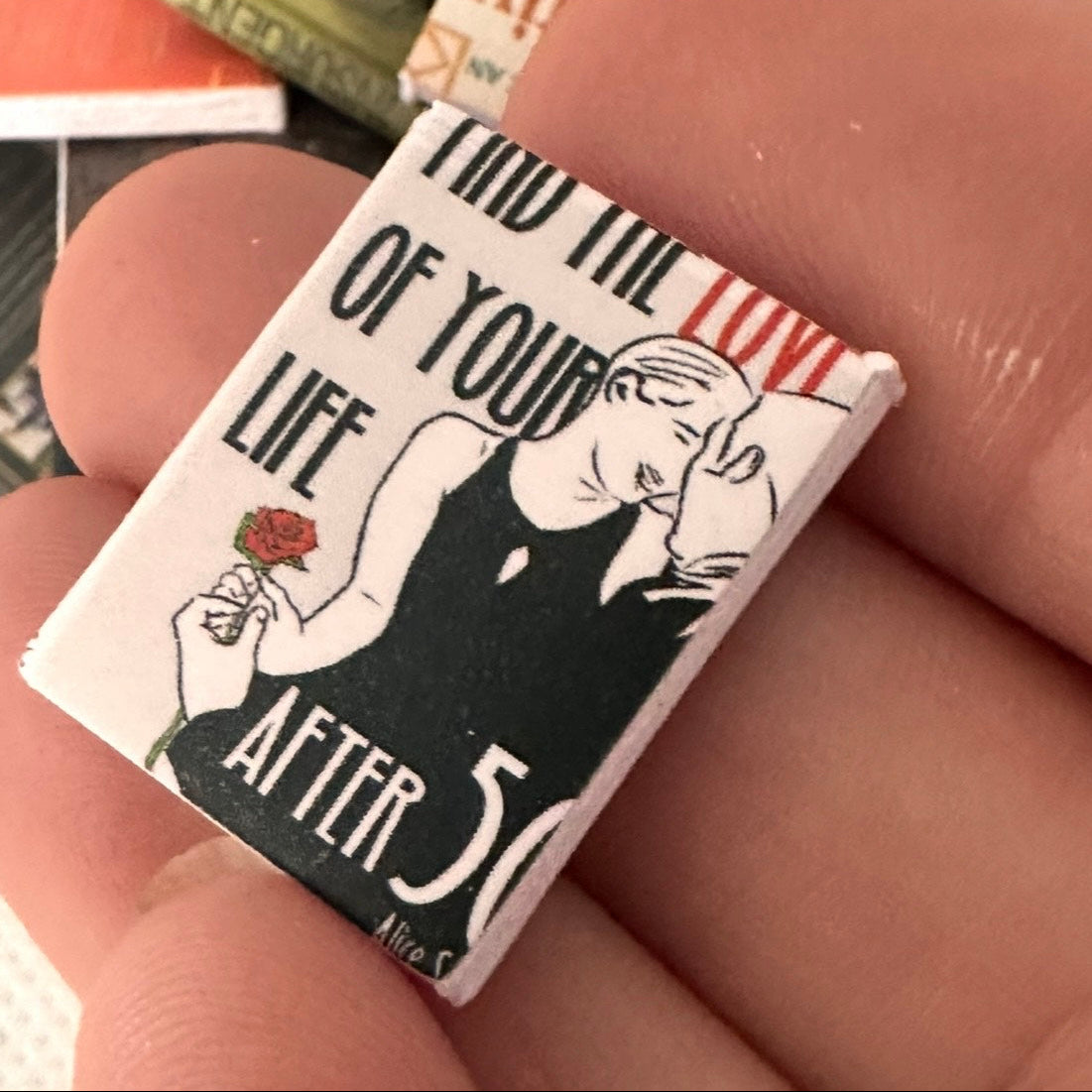 Miniature Book close up held in a hand