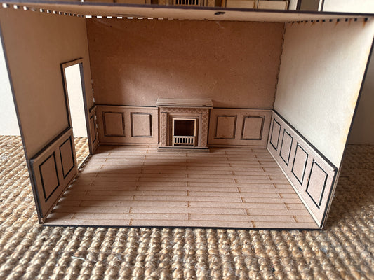 The Deluxe Bedroom Package - 1:24 Room box with fireplace and wall panels