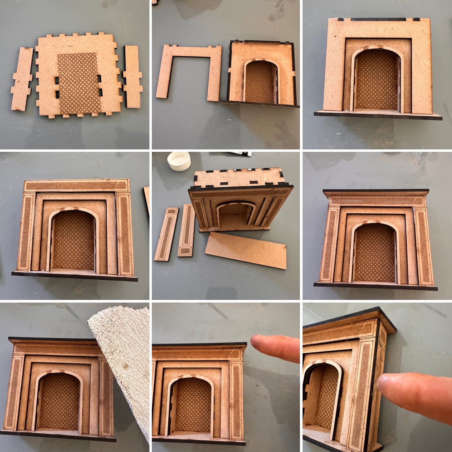 DIY Fireplace Kit for Dollhouse, frame art and Dioramas - 1:12 Scale