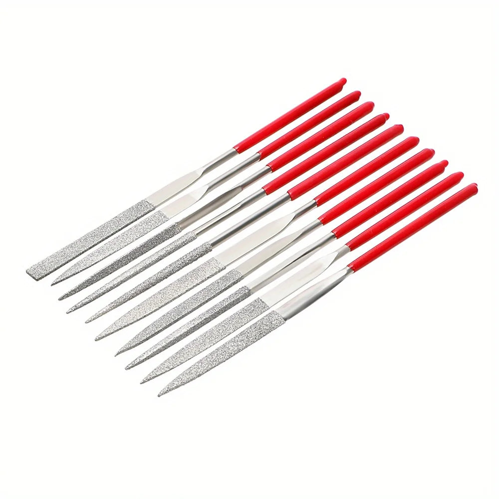 10-Piece Diamond Needle File Set for Precision Crafting - Perfect for Jewelry, Metal, Wood, and More!