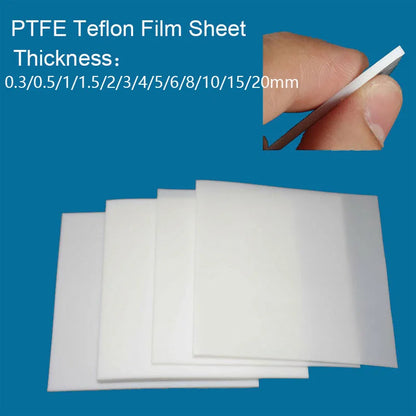Premium PTFE Film Sheet Plate - High Temperature & Corrosion Resistant, Multiple Sizes & Thickness Options Available